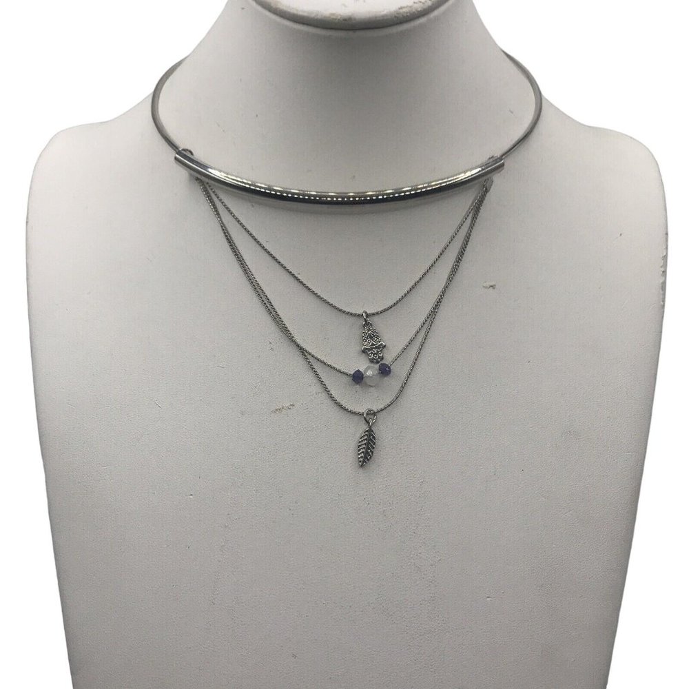 Charming Charlie Statement‎ Silver tone Necklace 16" steampunk